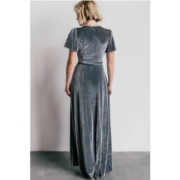 andi ribbed velvet wrap dress Baltic Born Andi Ribbed Velvet Wrap Dress